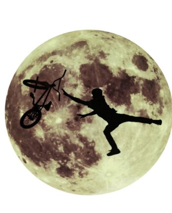 Stor Selvlysende Måne Wallsticker  30 Cm  Tricks På Cykel