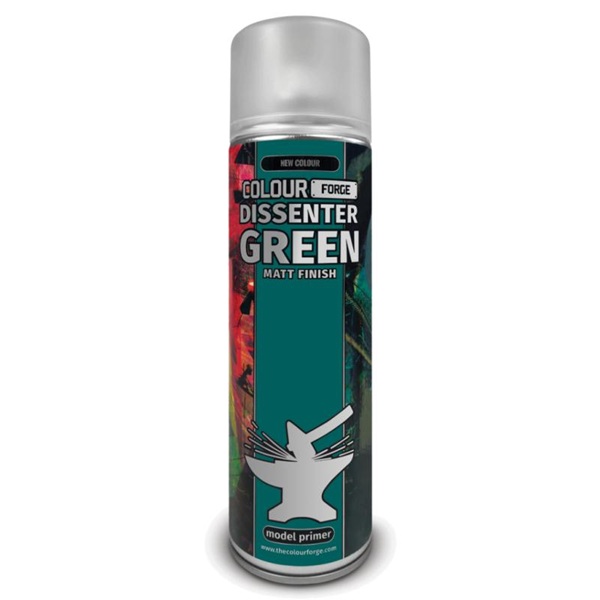 The Colour Forge Spray Model Primer : Signature Series Dissenter Green 500ml