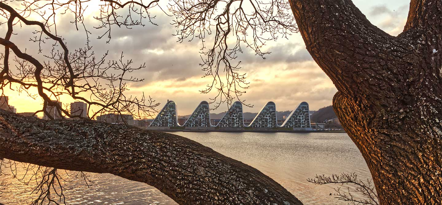 The Wave In The Sunset Vejle Af Palle Hasling Jakobsen