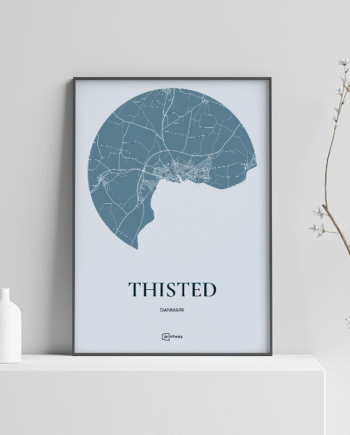 Thisted Plakaten Rundt Kort Havblå 70 100 Cm  B1