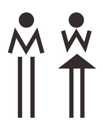 Toilet Skilt Med To Tændstik Figurer       19x13cm
