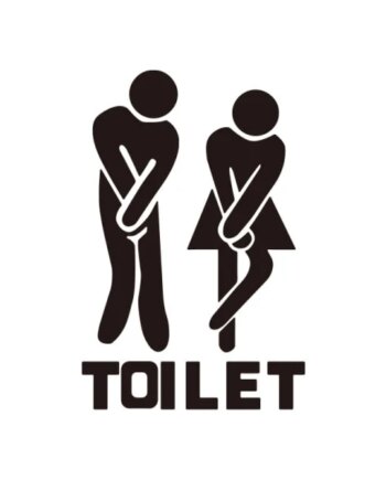 Toilet Skilt     Sjov Toilet Wallsticker  20x30cm