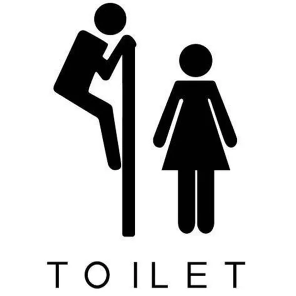Toilet Skilt Smugkiggeren Sjov Toilet Wallsticker 11x16cm