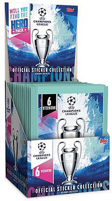 Topps Fodbold-stickers Klisterm 195 166 Rker: Champions League 2024 2025 Booster Display   Box Med 50   Pakker