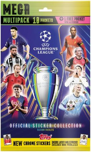 Topps Fodbold-stickers Klisterm 195 166 Rker: Champions League 2024 2025 Mega Multipack 10 Boosters