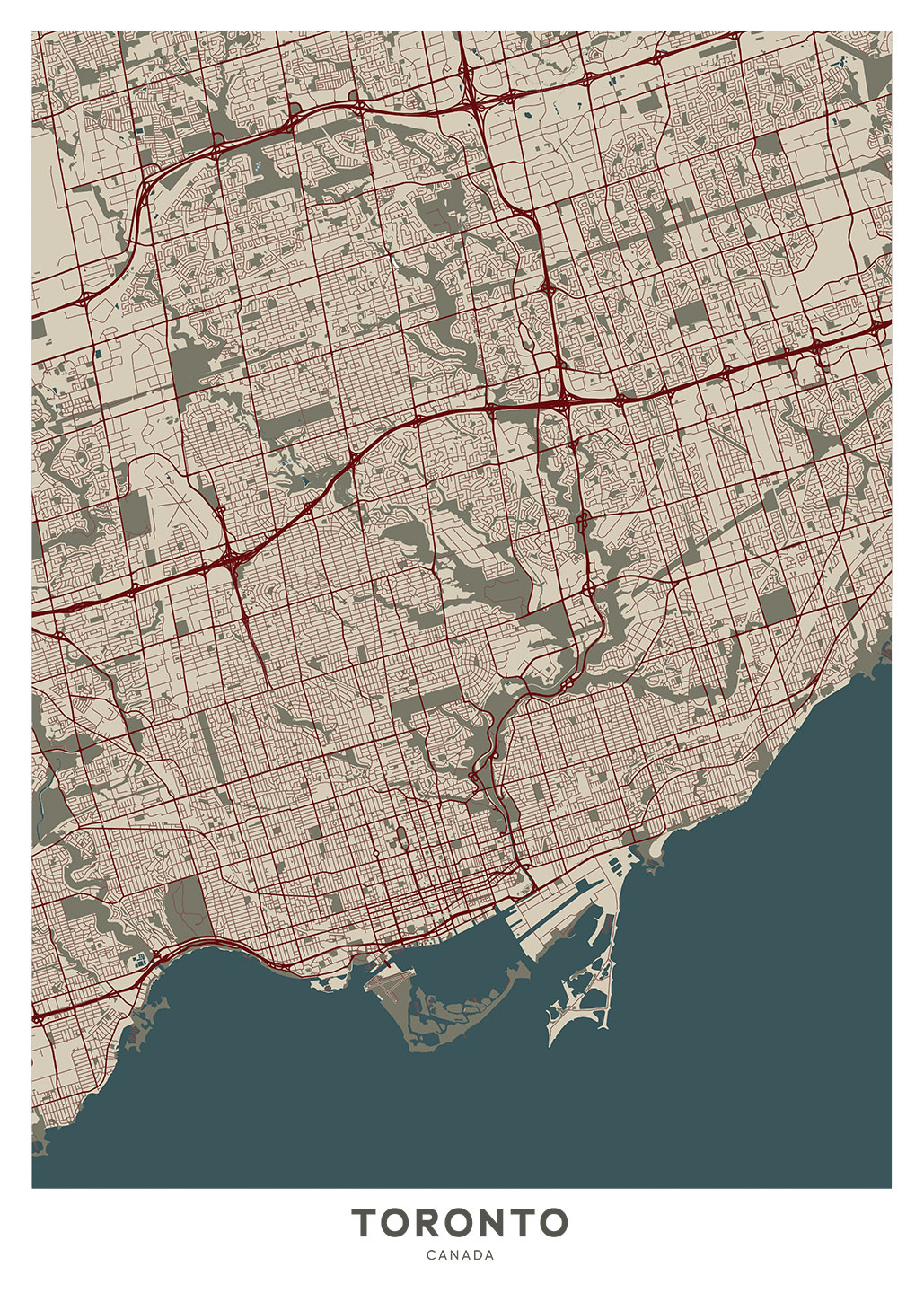 Toronto Kort Af Illux