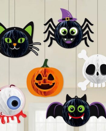 Hyggelig Halloween Honeycomb Dekoration    Forskellige Designs