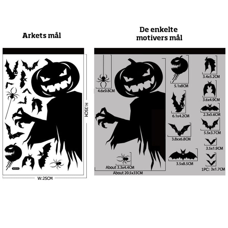 Uhyggelige Halloween Vinduesklistermærker  Græskar