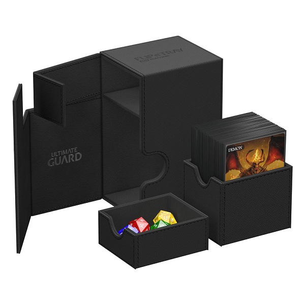 Ultimate Guard Flip Tray Deck Case Deck Box 80 Standard Size Xenoskin Monocolor Black Sort