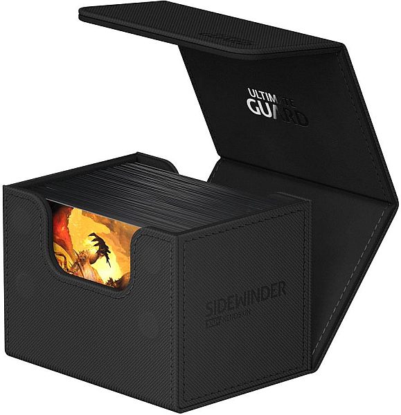 Ultimate Guard Sidewinder Deck Case Deck Box 100 Standard Size Xenoskin Monocolor Black Sort