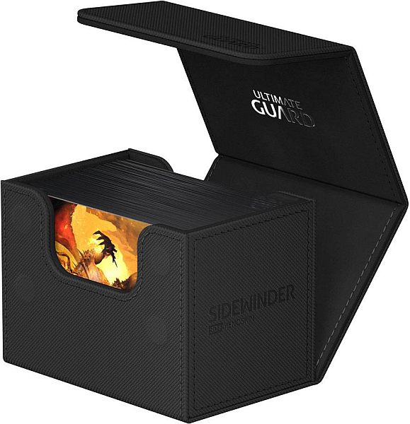 Ultimate Guard Sidewinder Deck Case Deck Box 80 Standard Size Xenoskin Monocolor Black Sort