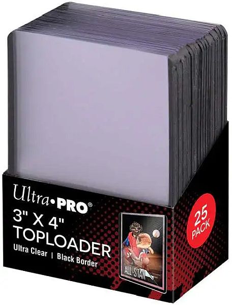 Ultra Pro Toploader: Ultra Clear Black Border Box 25 Stk Plastik Deck Protector Til Kort Lommer Sleeves 81158
