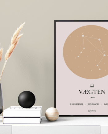 Vægten Stjernetegn Plakat Guld 60 84 Cm  A1