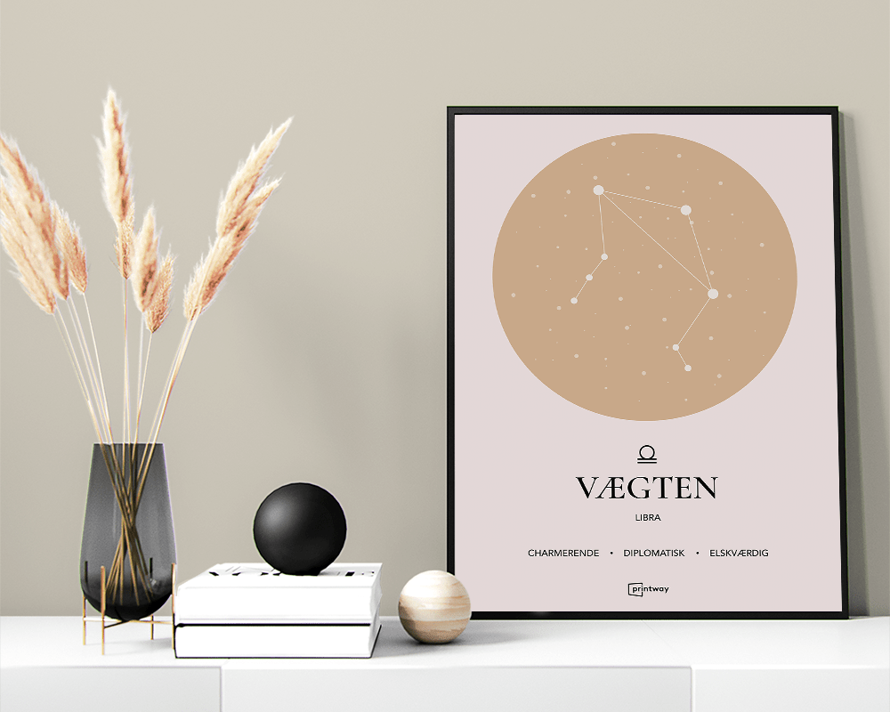 Vægten Stjernetegn Plakat Guld 60 84 Cm A1