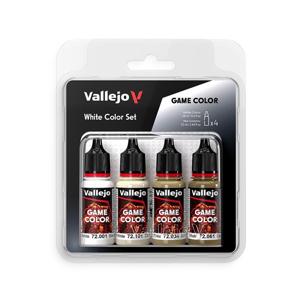 Vallejo Maling Game Color: White Color Set Colors 18ml