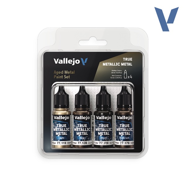 Vallejo Maling True Metallic Metal: Paint Set Aged Metal Colors