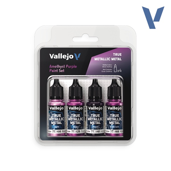 Vallejo Maling True Metallic Metal: Paint Set Amethyst Purple Colors