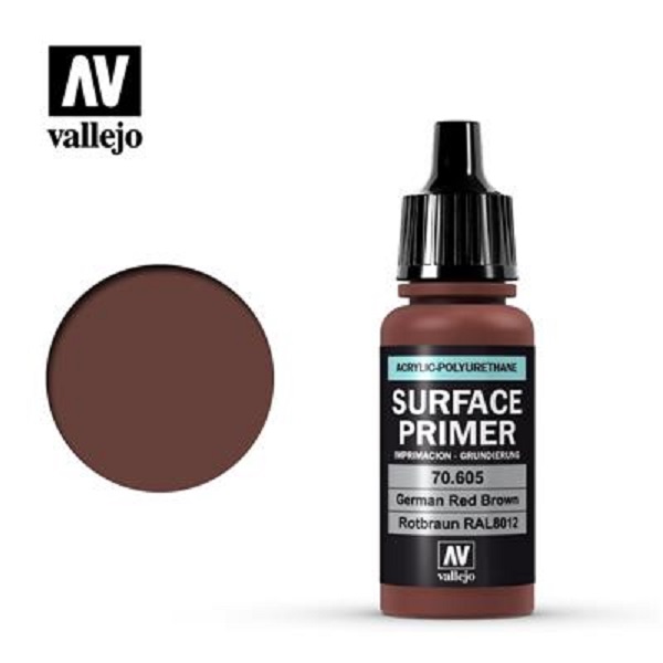 Vallejo Primer Acrylic-polyurethane : German Red Brown Ral8012 17 Ml
