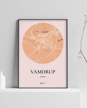 Vamdrup Plakaten Rundt Kort Guld 70 100 Cm  B1
