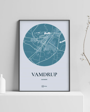 Vamdrup Plakaten Rundt Kort Havblå 70 100 Cm  B1