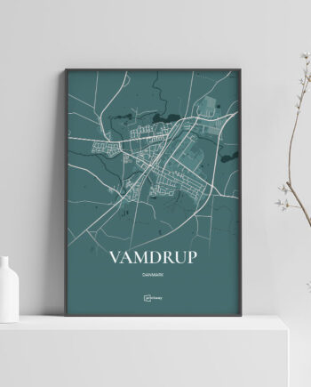 Vamdrup Plakaten Fuldt Kort Skovgrøn 70 100 Cm  B1