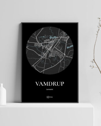 Vamdrup Plakaten Rundt Kort Sort 70 100 Cm  B1