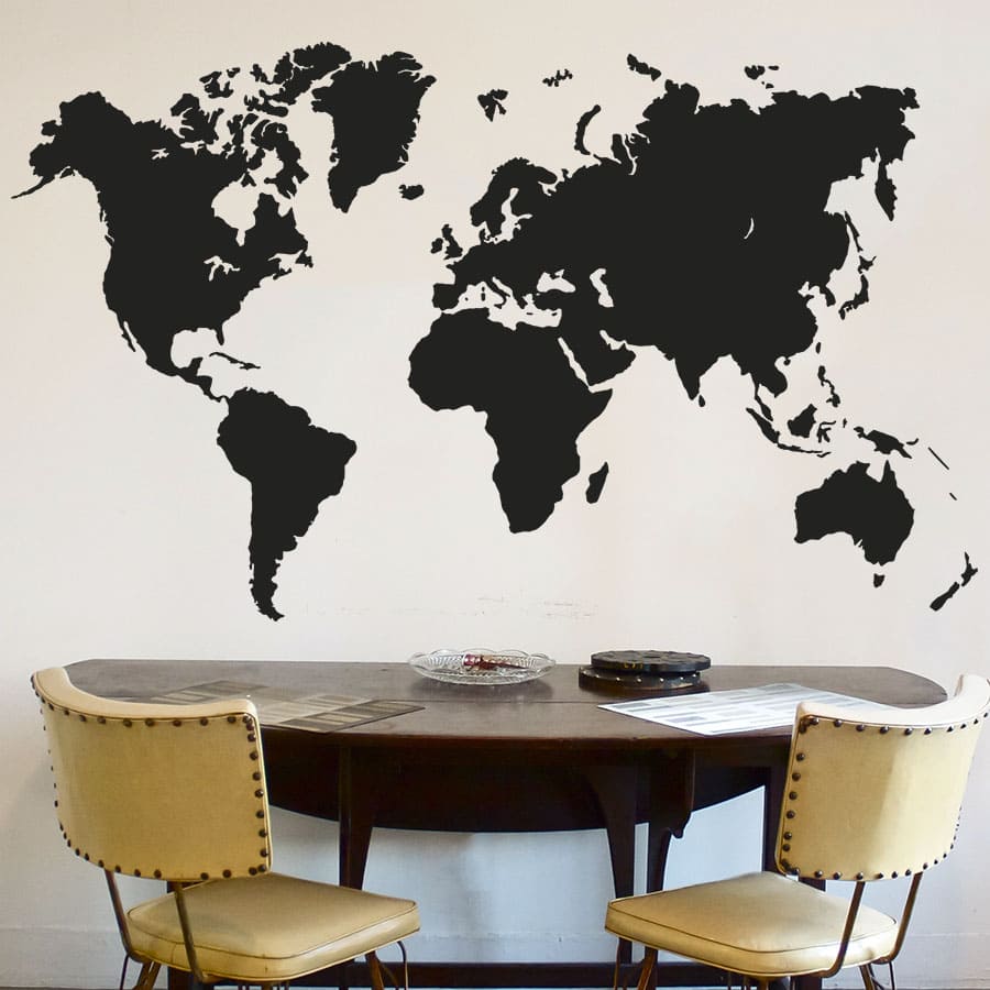 Verdenskort Silhuet Wallsticker