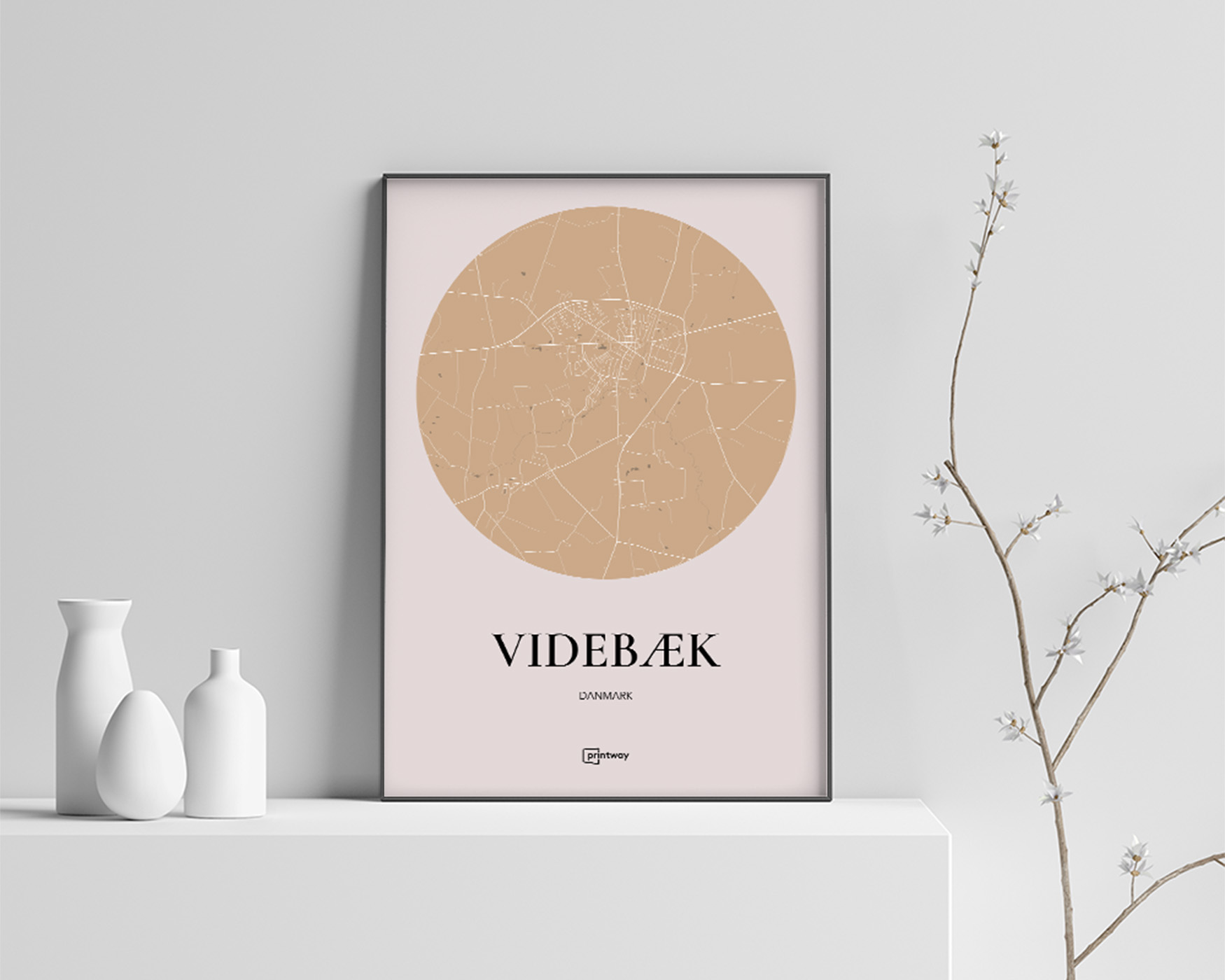 Videbæk Plakaten Rundt Kort Guld 70 100 Cm  B1