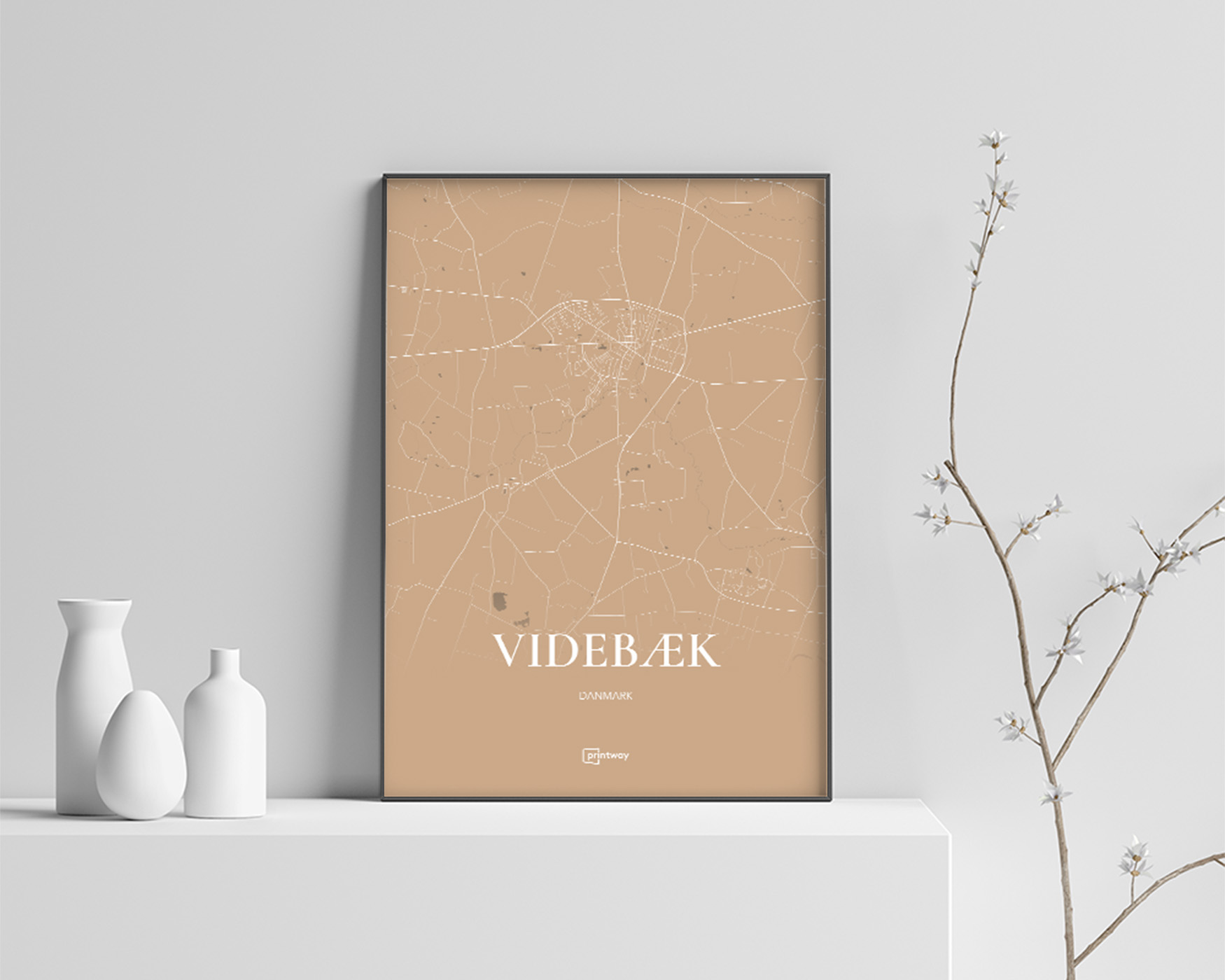 Videbæk Plakaten Fuldt Kort Guld 21 30 Cm  A4
