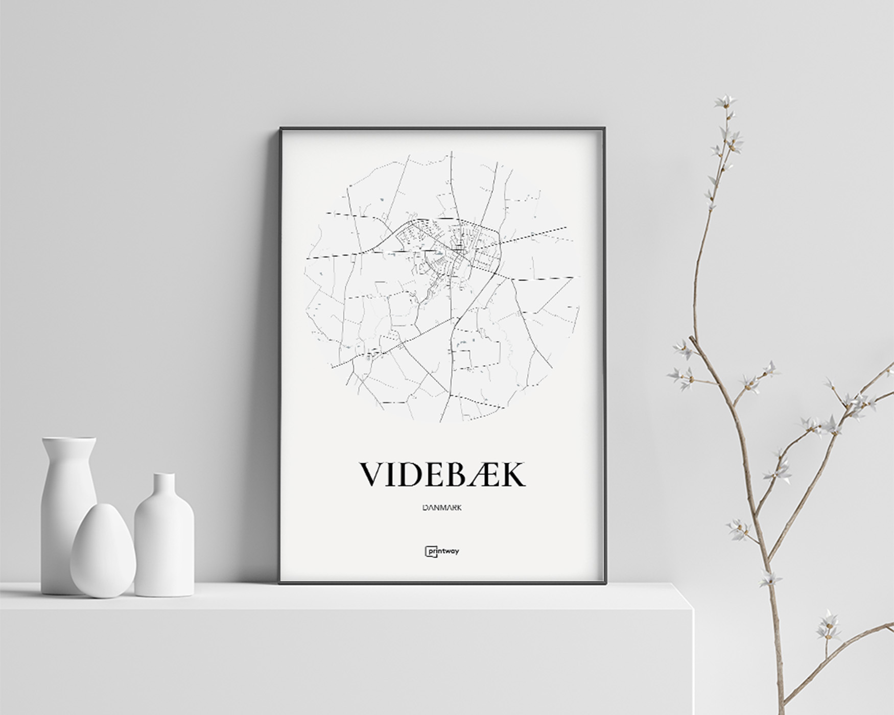 Videbæk Plakaten Rundt Kort Hvid 70 100 Cm  B1