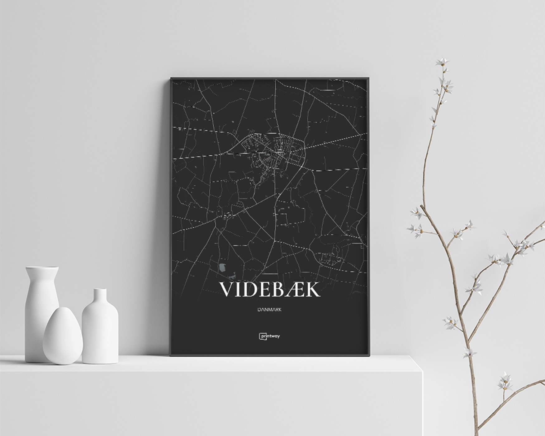Videbæk Plakaten Fuldt Kort Sort 70 100 Cm  B1