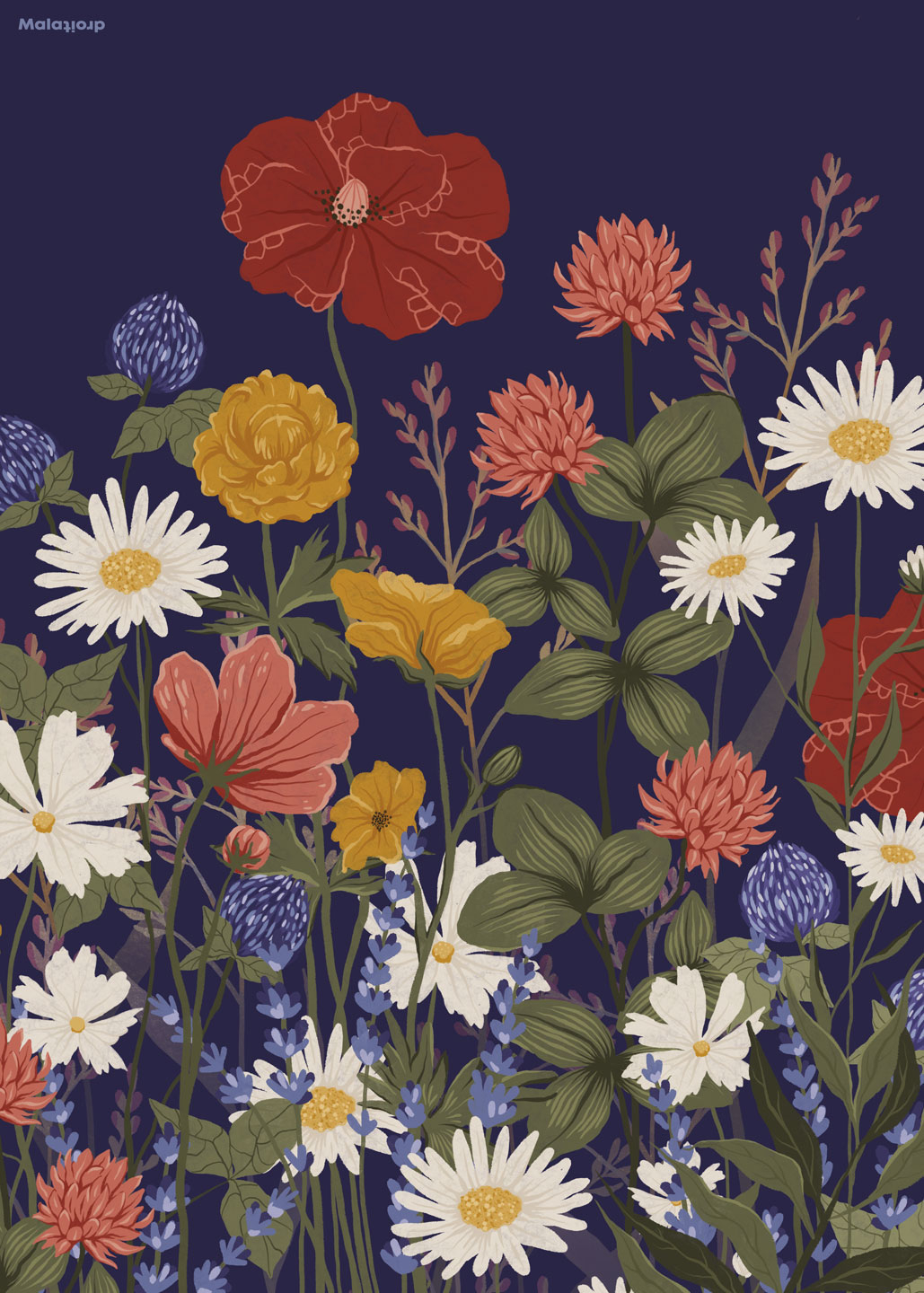 Vilde Blomster Mørk Af Maladroit