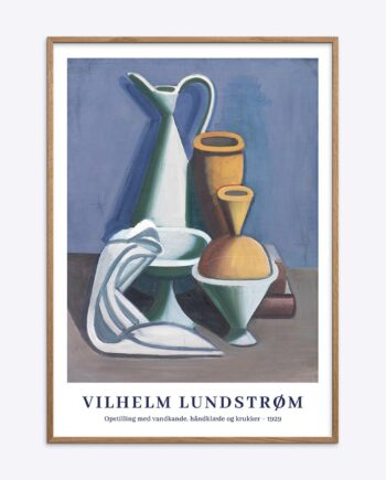 Vilhelm Lundstrøm Opstilling Med Vandkande Handklæde Og Krukker