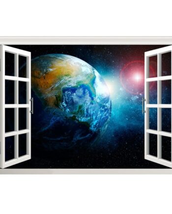 Vindue Til Universet  Wallsticker Med Fri Udsigt Til Jorden