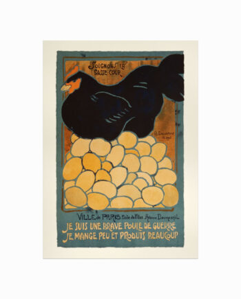 Vintage Plakat  Je Suis Une Brave Poule