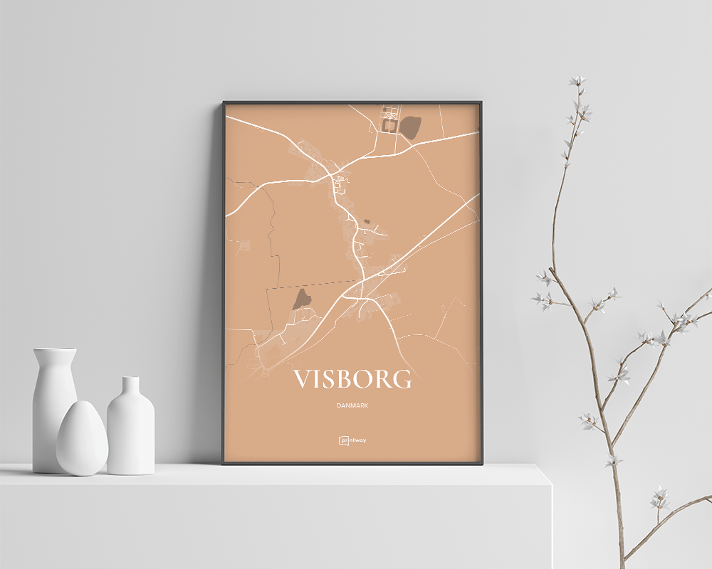 Visborg Plakaten Fuldt Kort Guld 70 100 Cm  B1