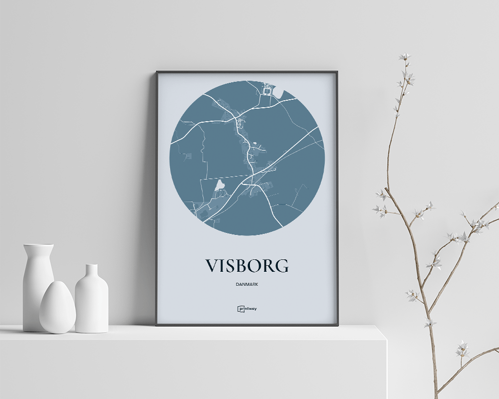 Visborg Plakaten Rundt Kort Havblå 70 100 Cm  B1