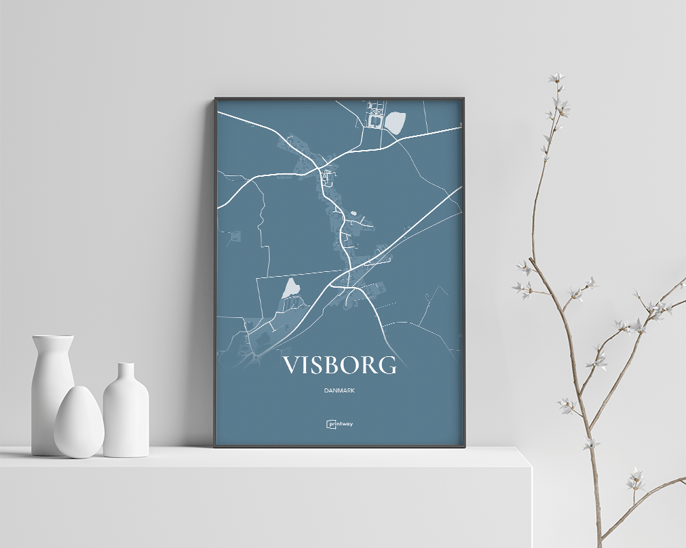 Visborg Plakaten Fuldt Kort Havblå 70 100 Cm  B1