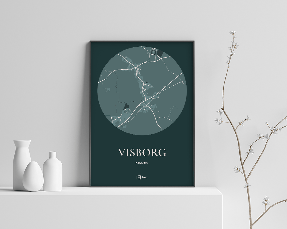 Visborg Plakaten Rundt Kort Skovgrøn 70 100 Cm  B1