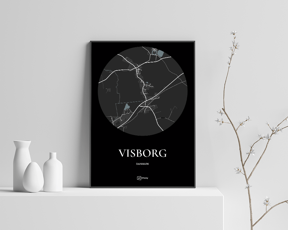 Visborg Plakaten Rundt Kort Sort 70 100 Cm  B1