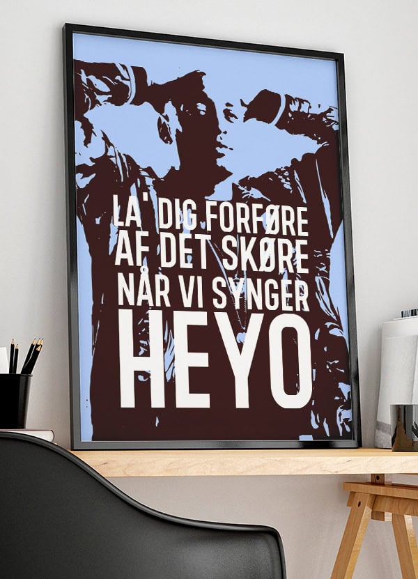 Wafande Plakat Heyo Blå 21   29    A4  Kr  199 -