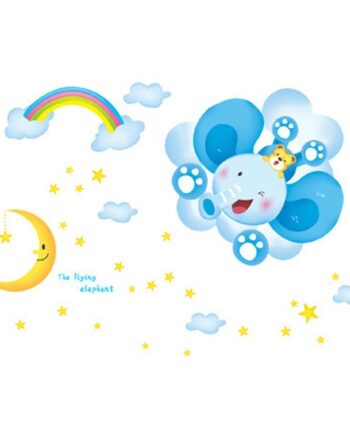 Wallsticker Med En Sød Flyvende Elefant  60x90cm