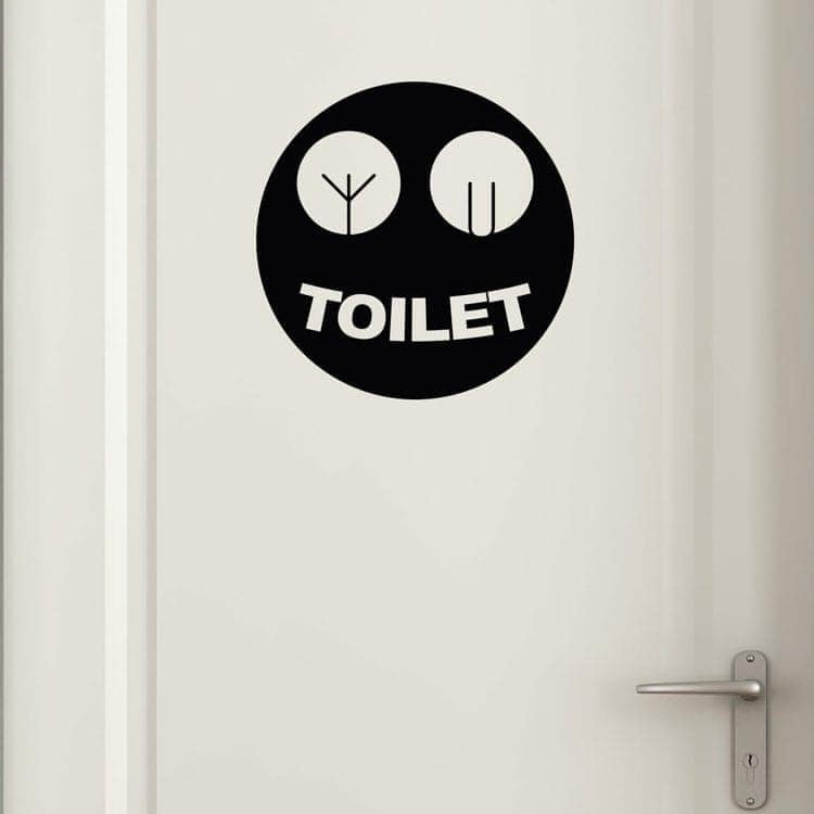 Wc Skilt   Smiley Wallsticker