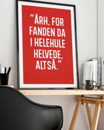 årh For Fanden-plakat  Rød  21   29    A4  Kr  199 -