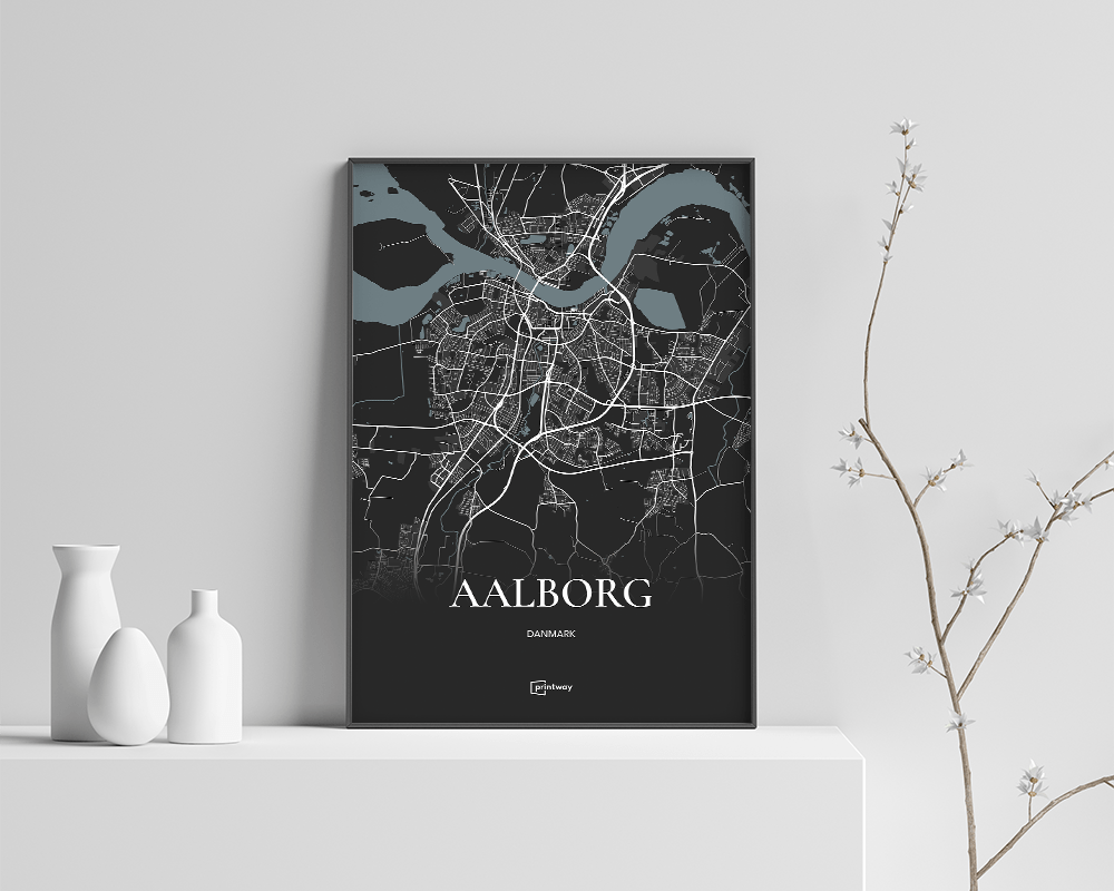 Aalborg Plakaten Fuldt Kort Sort 70 100 Cm B1