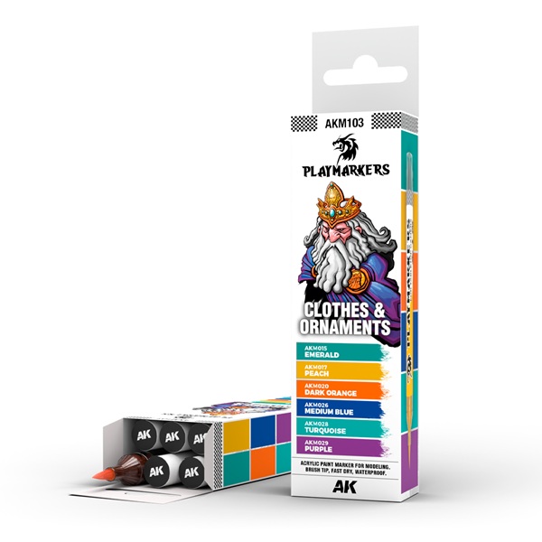 Ak Interactive Playmarkers Set: Clothes   Ornaments    Paint Markers Malingstuscher