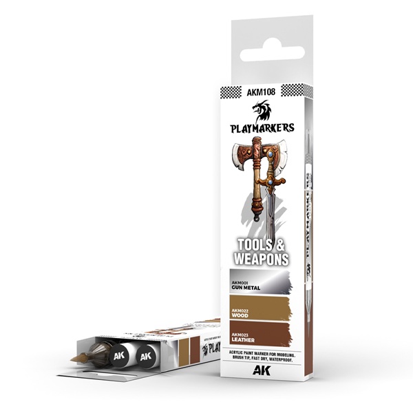 Ak Interactive Playmarkers Set: Tools   Weapons    Paint Markers Malingstuscher