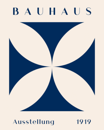 Bauhaus Plakat 30  Blå Symmetrisk Geometri