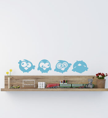 Birdies Wallsticker Af Anline Ruby  25x25 Cm