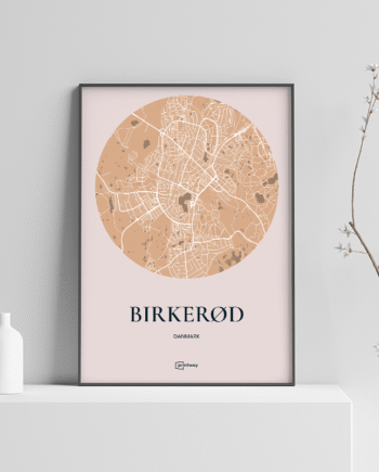 Birkerød Plakaten Rundt Kort Guld 21 30 Cm  A4